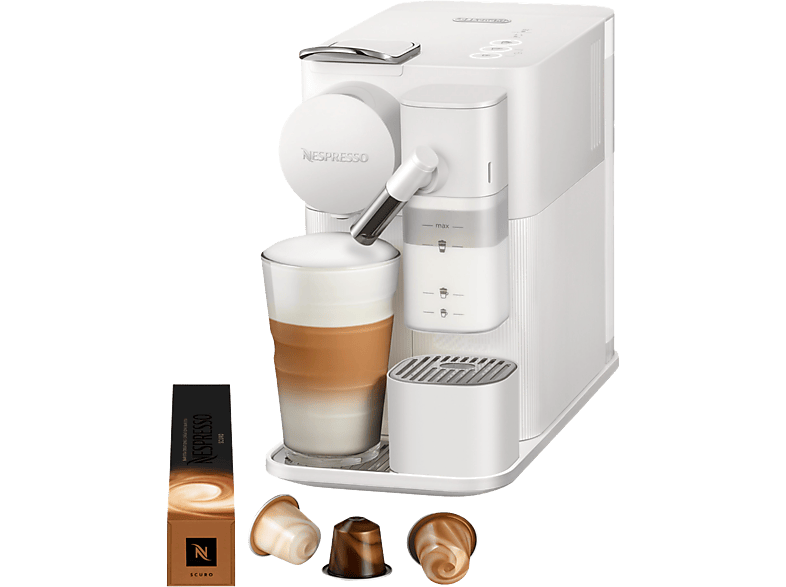 De'Longhi Nespresso® Lattissima One EN510.W, Sistema Thermoblock, 1450W, 19bar, 1 l, depósito leche, Apagado automático, Blanco