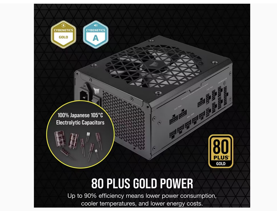 CORSAIR RM1000x Shift 1000W 80+ Gold PCI5 Tam Modüler 135mm Fanlı