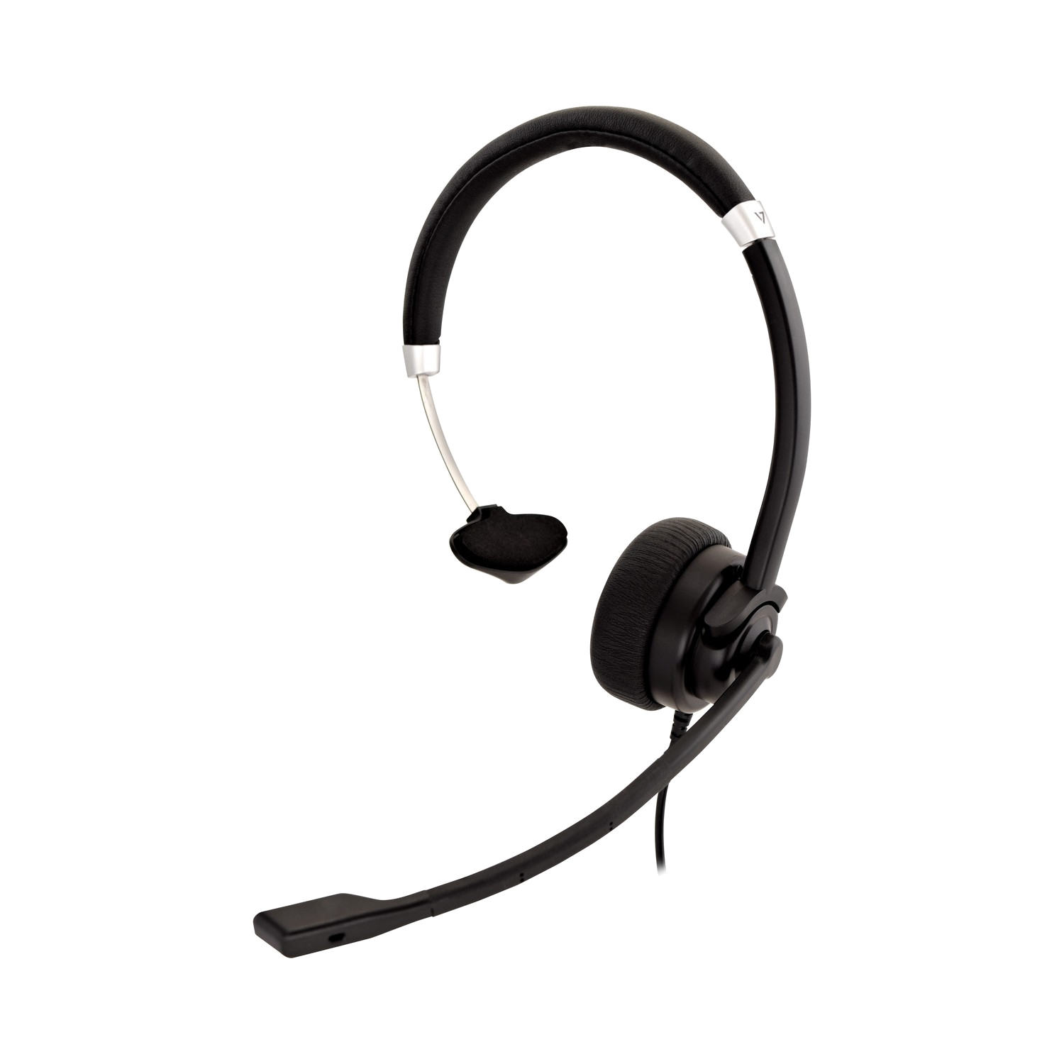 Auriculares negros con micrófono, diseñados para centros de llamadas o entornos profesionales similares.