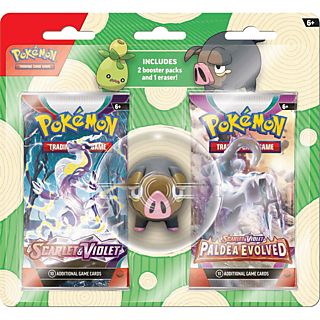 Goma de borrar - Magicbox Back to School Eraser Blister 2023, Goma de borrar (modelo aleatorio) + 2 Booster Packs