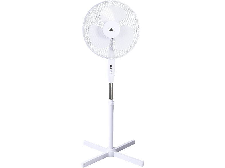 Ventilador de pie - ok. OSF 404523, 45 W, 3 velocidades, aspas, Blanco