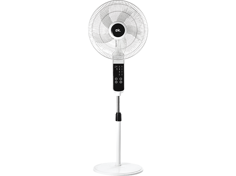 REACONDICIONADO Seminuevo Bueno Ventilador de pie - ok. OSF 406023 ES, 60 W, 3 velocidades, Mando a distancia, Temporizador, Blanco