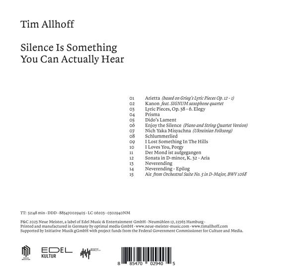 Tim Allhoff - Silence Is Something You Can Actually Hear  - (CD)
