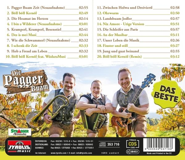 Albumcover mit drei Männern in traditioneller österreichischer Kleidung, mit Text.
