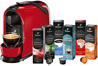 TCHIBO CAFISSIMO Pure + 60 Kapseln (Espresso, Filterkaffee, Caffè Crema) Kapselmaschine Rot