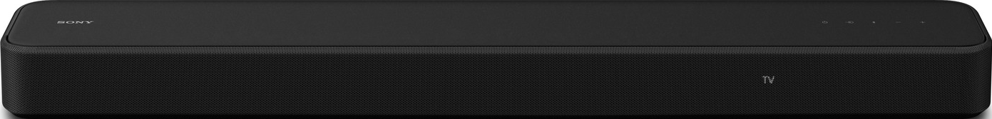 Una soundbar nera con la scritta TV.
