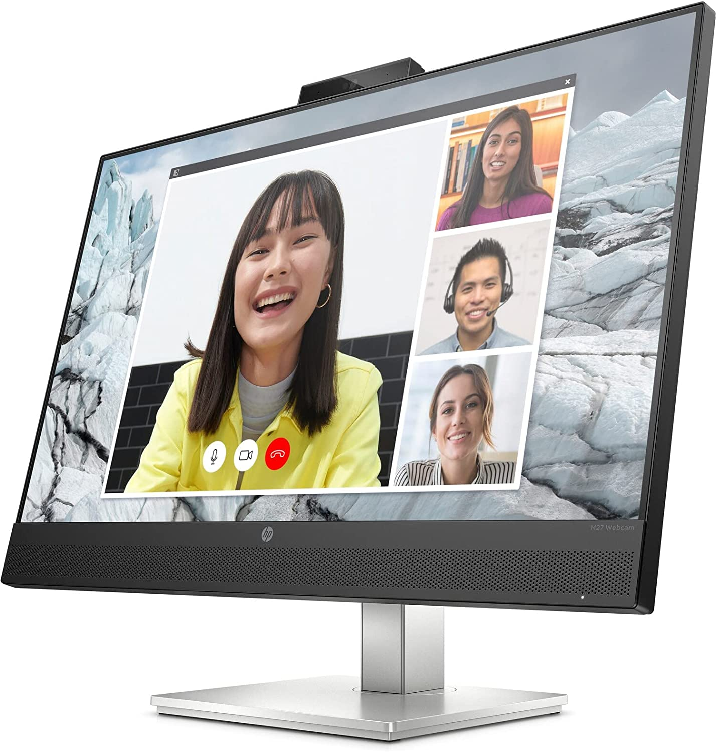 Monitor - HP M27, 27", Full HD, 5 ms, 75 Hz, USB Type-C®, HDMI, IPS, Micrófono, cámara web, Eyesafe®, Negro