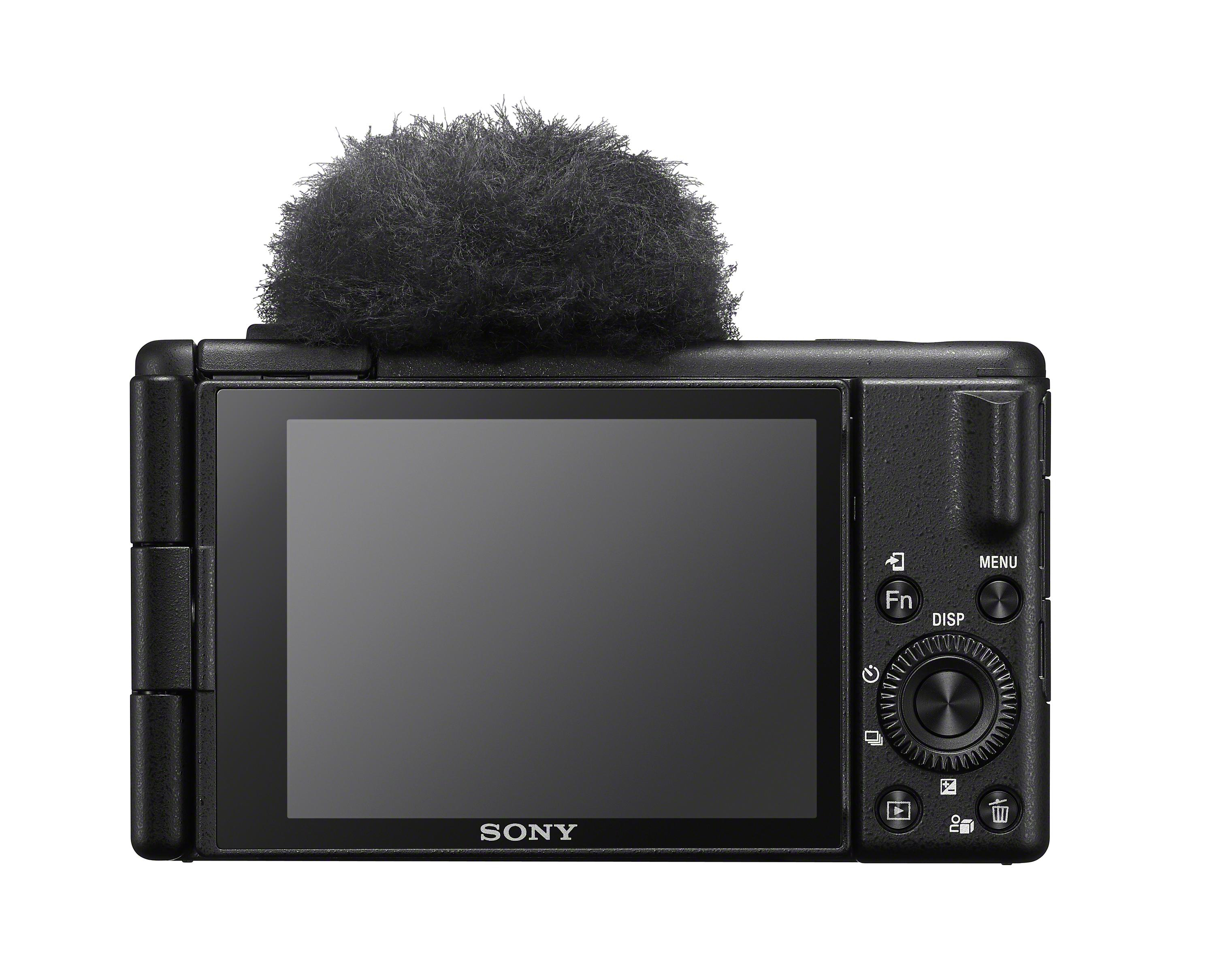 SONY ZV-1 II Vlog Digitalkamera WLAN Fine opt. Xtra 2.7x Schwarz, Selfie-Touchdisplay, Zoom