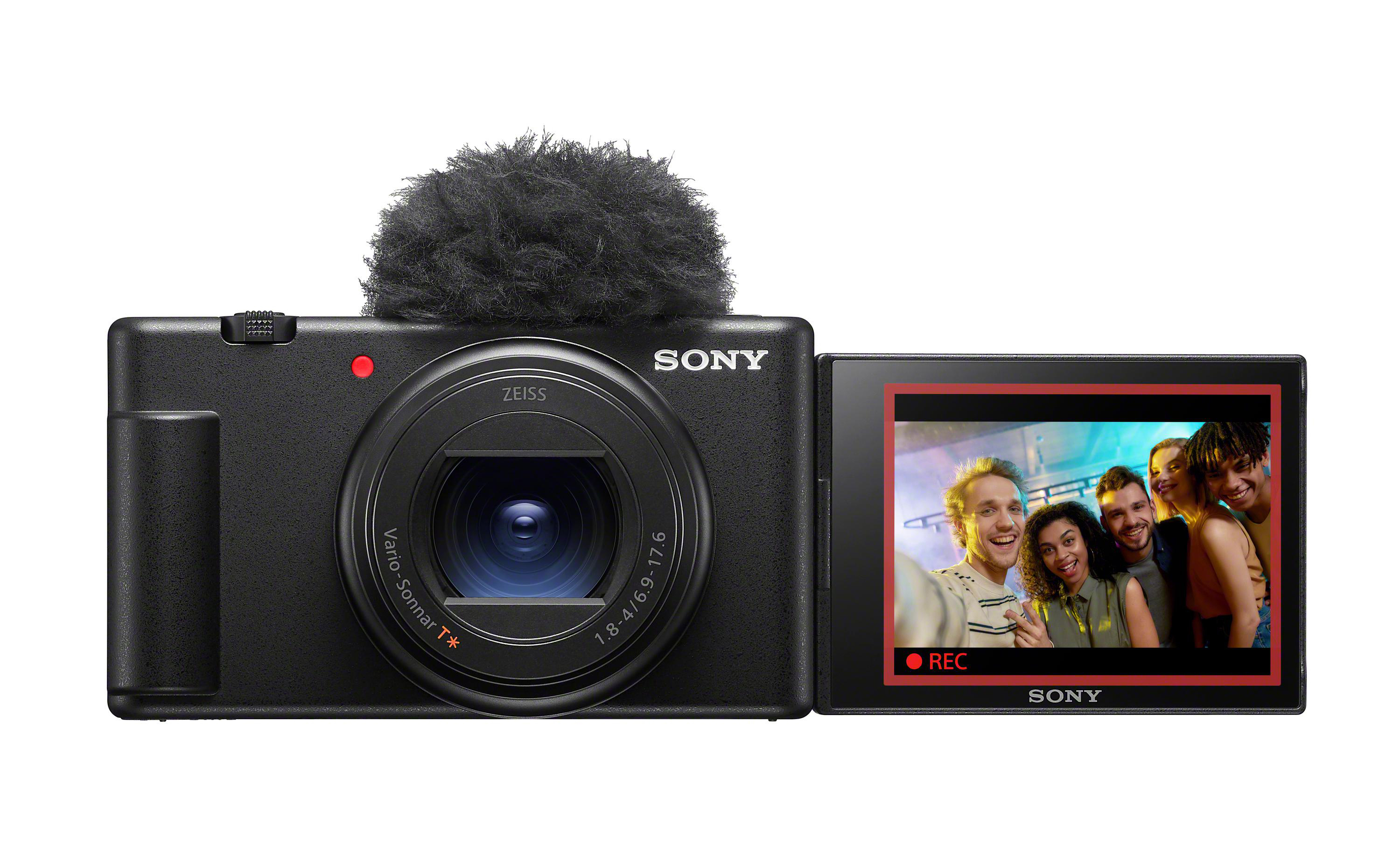 opt. II Xtra Vlog Fine Digitalkamera 2.7x Selfie-Touchdisplay, Zoom, ZV-1 WLAN Schwarz, SONY