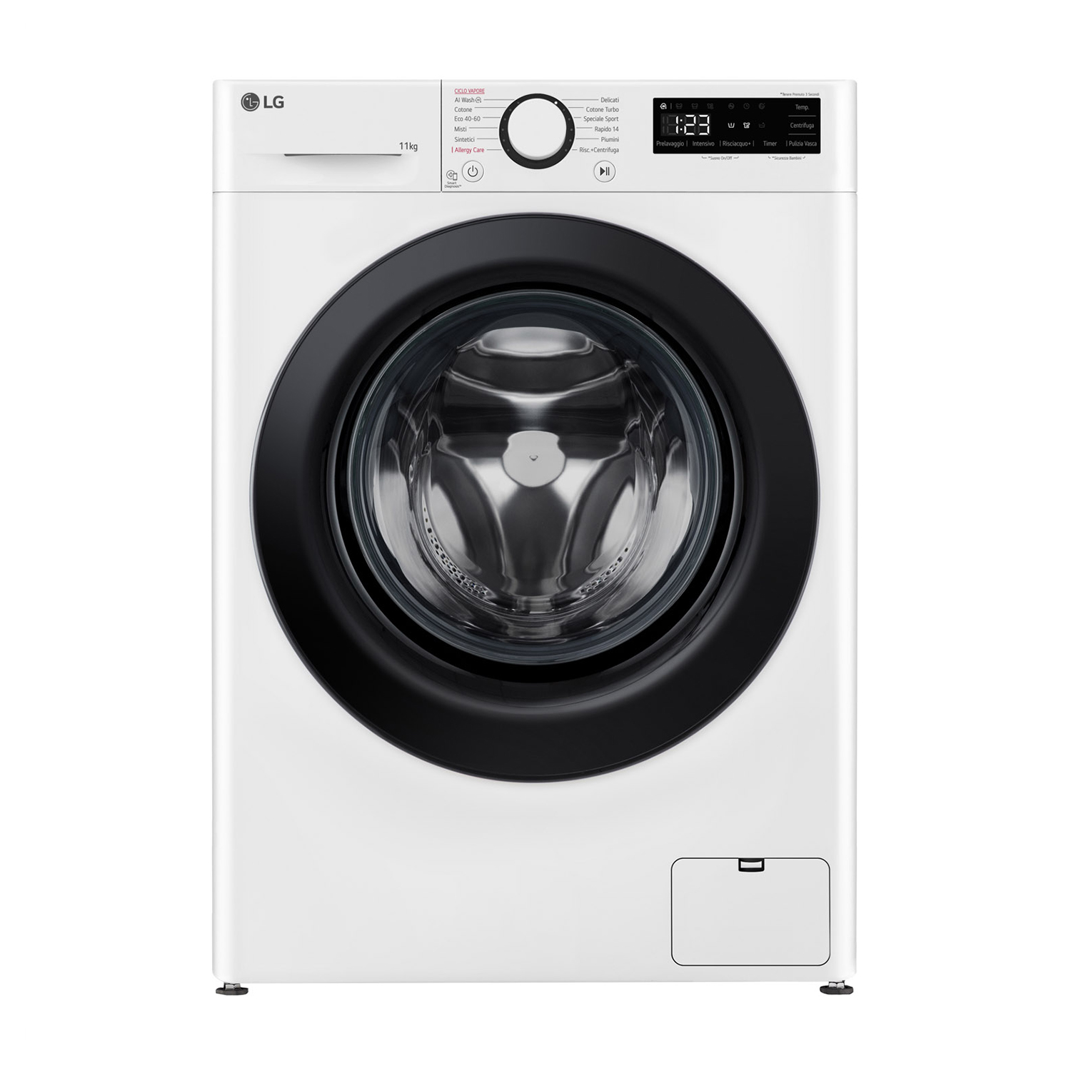 LG AI DD F4R3011Nswb Lavatrice, Caricamento frontale, 11 kg, 56,5 cm, Classe A