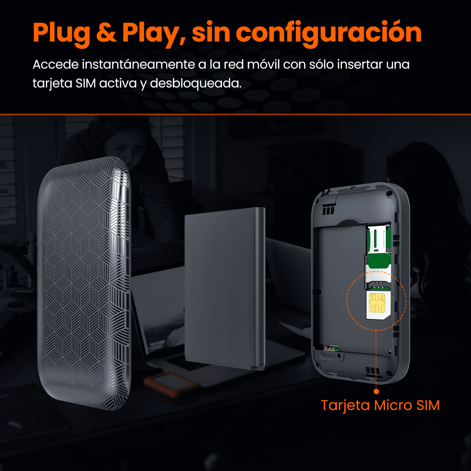 Router - Tenda 4G185, 4G WiFi, Hotspot red, MiFi, LTE 150Mbps, Hasta 10 Horas, Tarjeta SIM, Negro