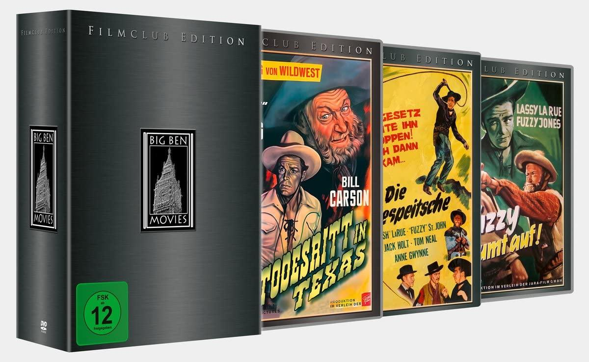 DVD-Boxset mit vier Filmcovern. Die Cover zeigen Cowboys und Western-Motive.
