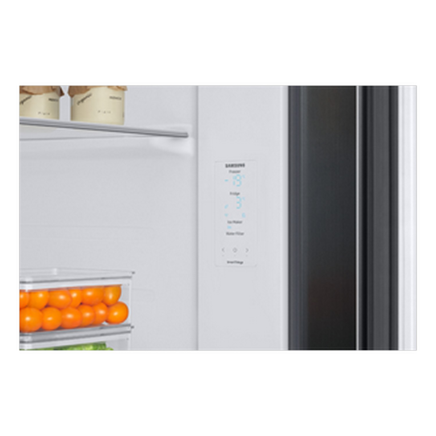 SAMSUNG RS68CG882EB1EF Side by Side, Kühl- und Gefrierkombination (634 l, E, 1780 mm hoch, No Frost (verminderte Eisbildung), Premium Black)