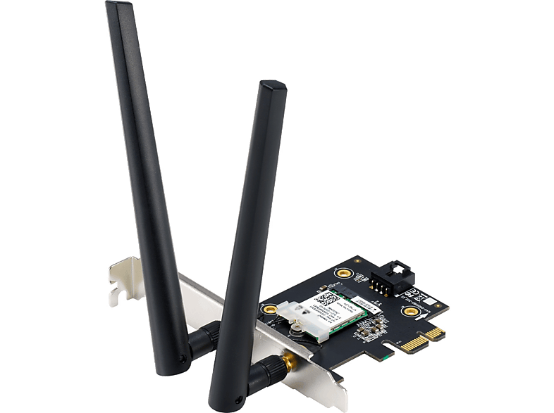 Tarjeta de red - ASUS PCE-AXE5 400, Wi-Fi 6, WLAN, PCI Express, Bluetooth, 2 antenas, Negro