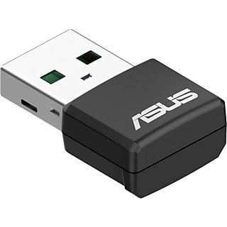 Adaptador Wi-Fi USB - Asus USB-AX55 Nano, 1800 Mbit/s, Seguridad WPA3, Negro