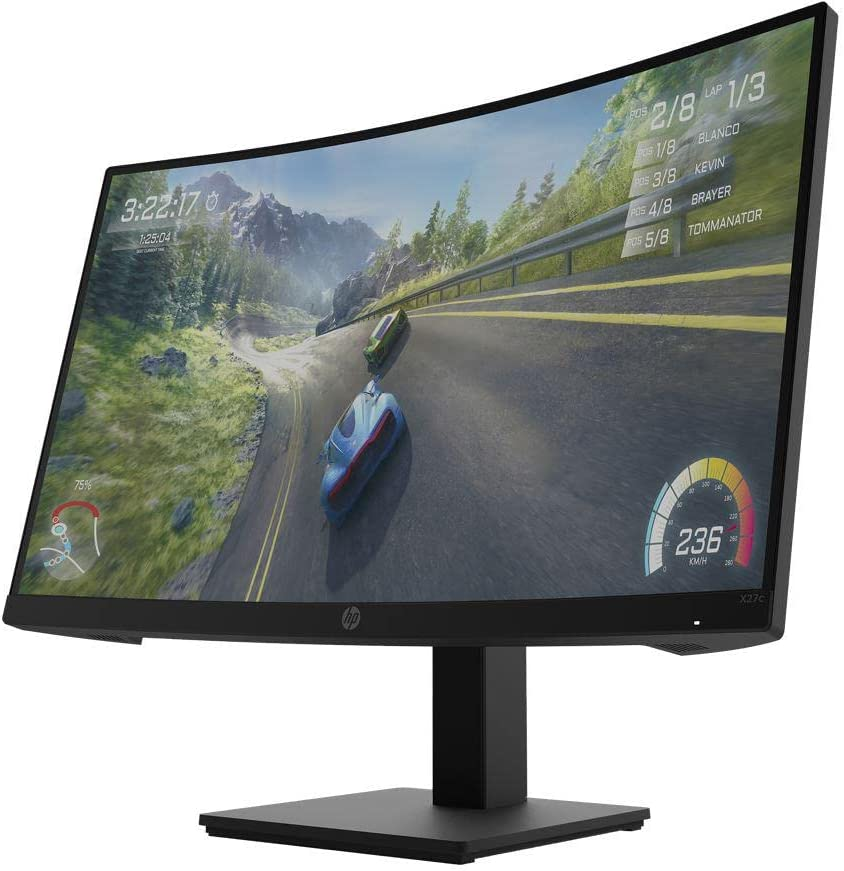 Monitor gaming - HP X27c, 27" Full HD, 165 Hz, 1ms, VA, Curvo, 1 HDMI, FreeSync™, Altura ajustable, Negro
