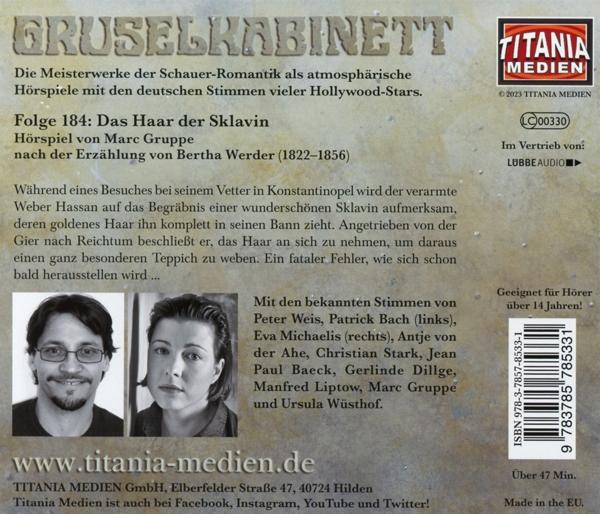 Gruselkabinett - Das Haar der Sklavin - Folge 184  - (CD)