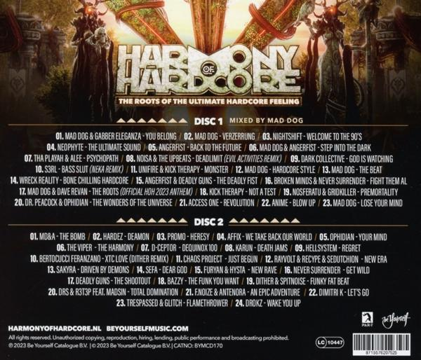 CD-Cover mit Titelliste, dunklem Hintergrund und Logo.