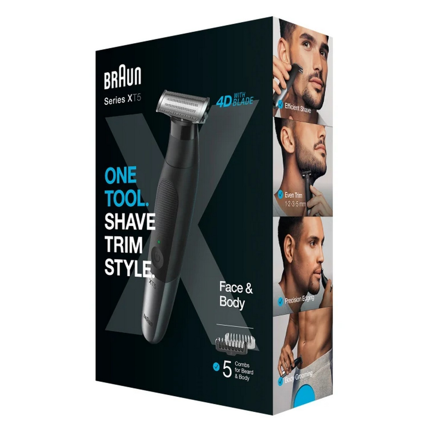 Boîte Braun body groomer : tondeuse, images de rasage, taille de barbe et soin du corps.