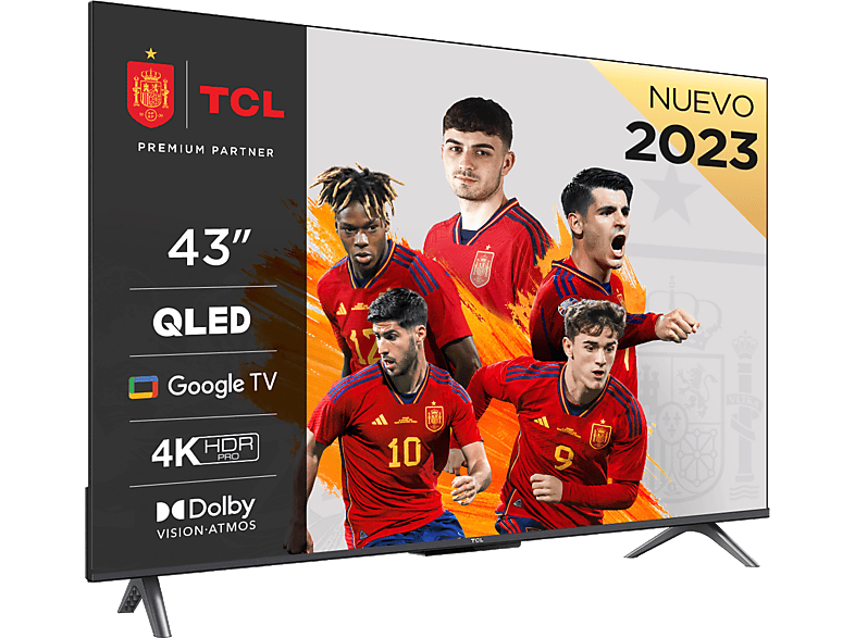 TCL 108 cm (43 inches) 4K Ultra HD Smart QLED Google TV 43C645 (Black)