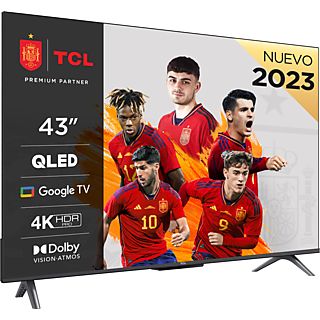 REACONDICIONADO B: TV QLED 43" - TCL 43C645, UHD 4K, Quad Core, Smart TV, Dolby Atmos,  Brushed titanium metal front