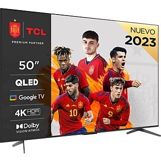TV QLED 50" - TCL 50C645, UHD 4K, Quad Core, Smart TV, Dolby Atmos , Brushed titanium metal front