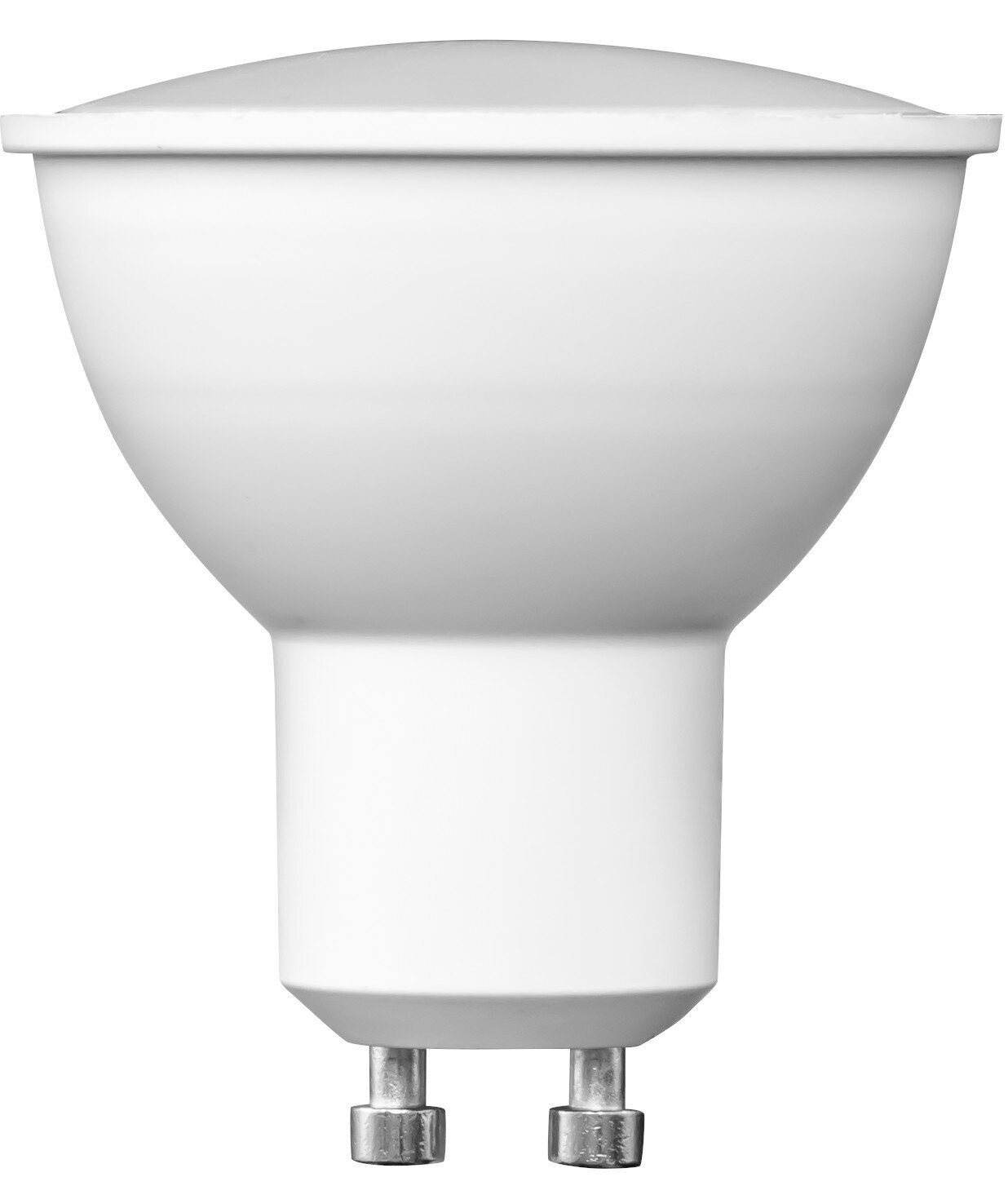Biała żarówka LED GU10, widok z bliska.