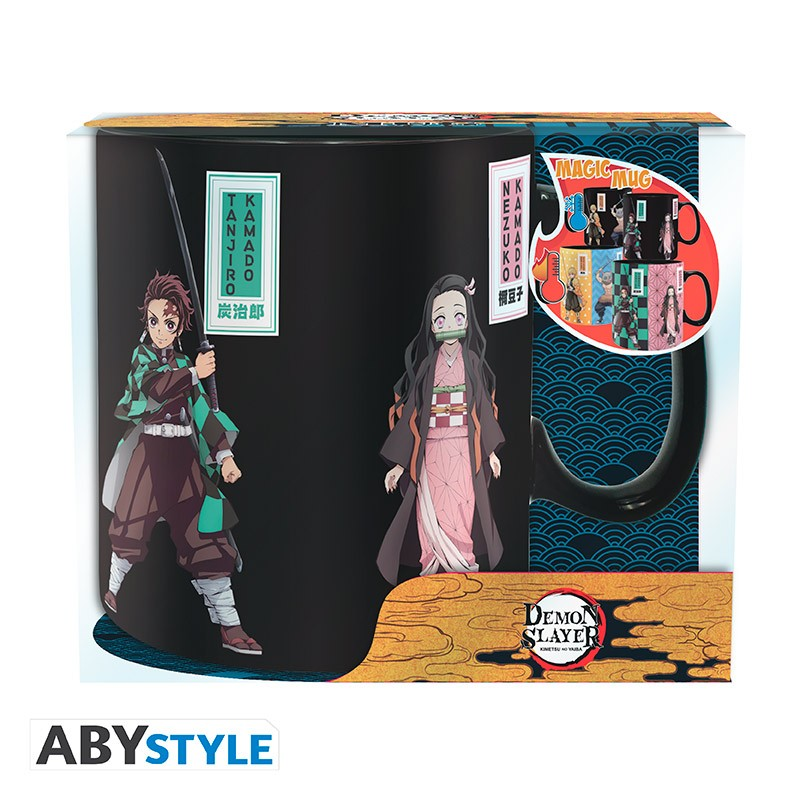 Demon Slayer-Tasse in einer Box, mit zwei Charakteren.