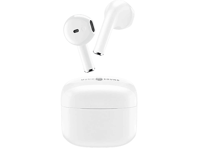 Auriculares True Wireless  Music Sound BTMSTWSSWAGW, De cápsula,  Bluetooth, Autonomía de hasta 20 h, Blanco