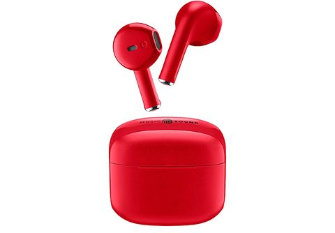 Auriculares True Wireless  Music Sound BTMSTWSSWAGUR, De cápsula,  Bluetooth, Autonomía de hasta 20 h, Rojo