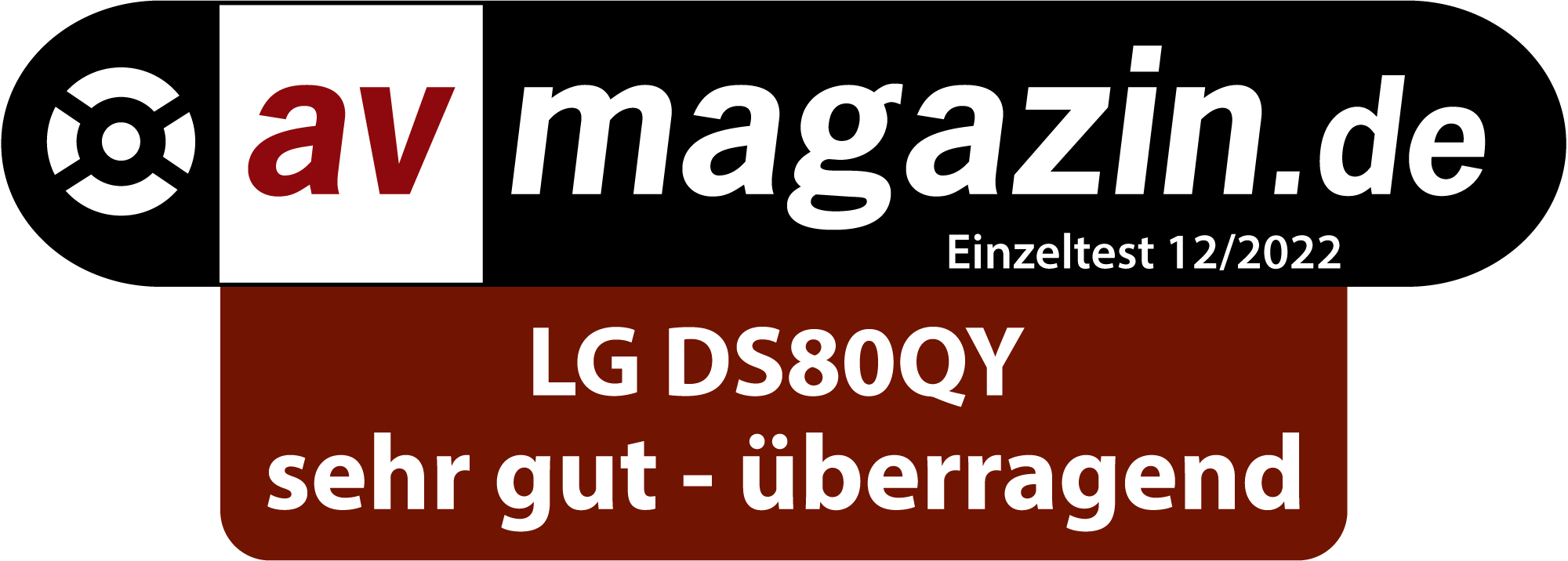 av magazin.de, LG DS80Q, 'sehr gut - überragend', Einzeltest 12/2022, auf Schwarz.