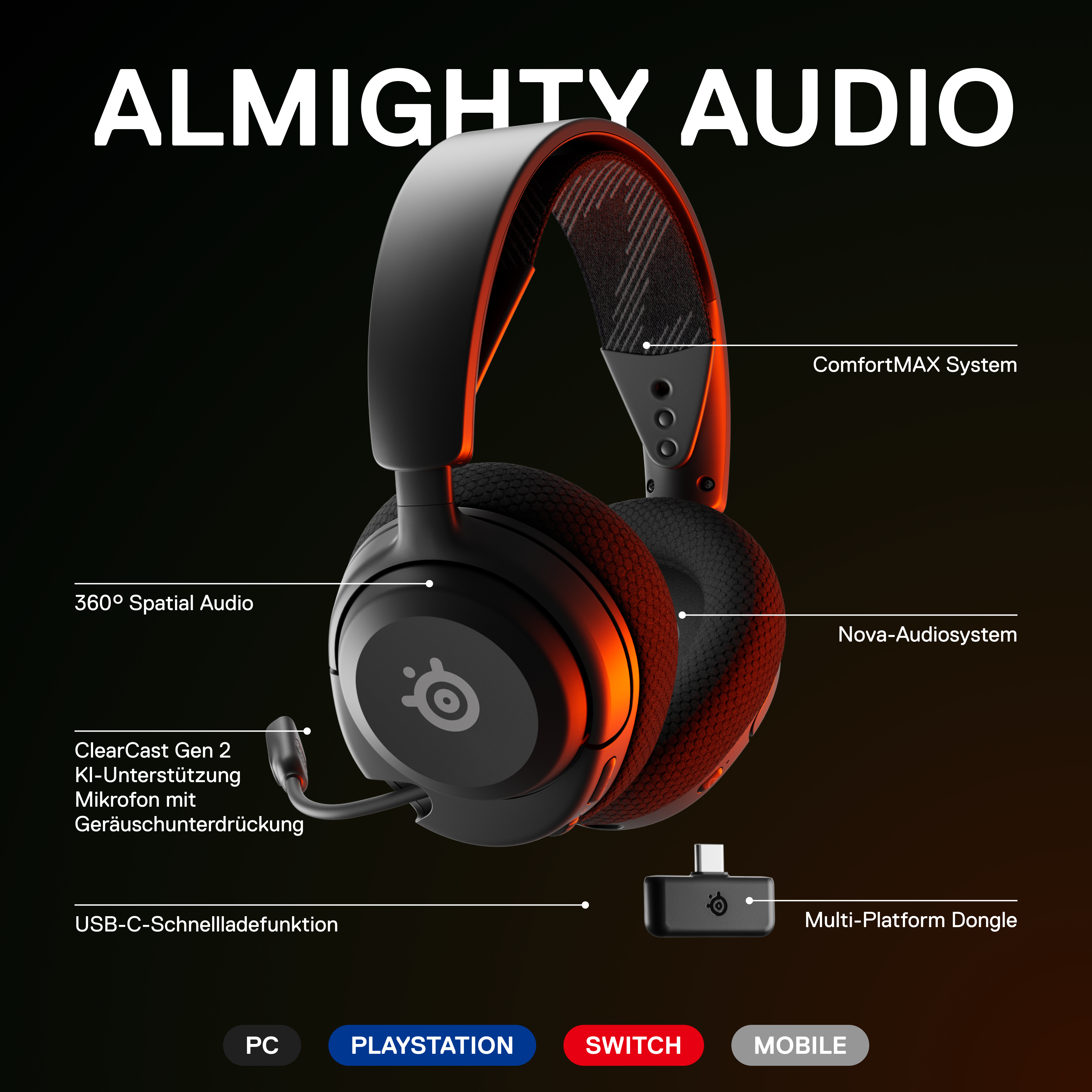 STEELSERIES Arctis Nova 4, Gaming Over-ear Schwarz Headset