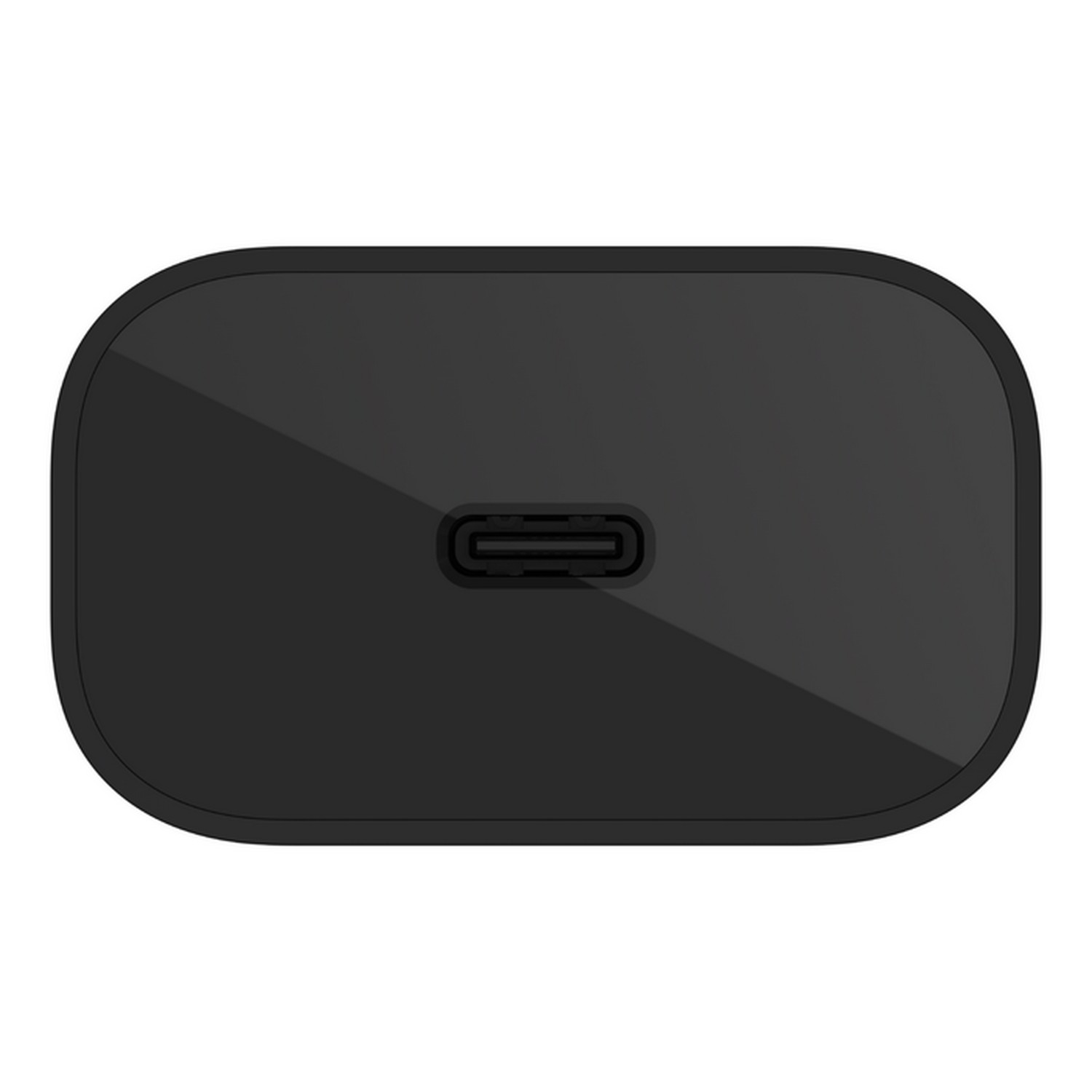 Un chargeur USB-C noir avec un seul port de charge.
