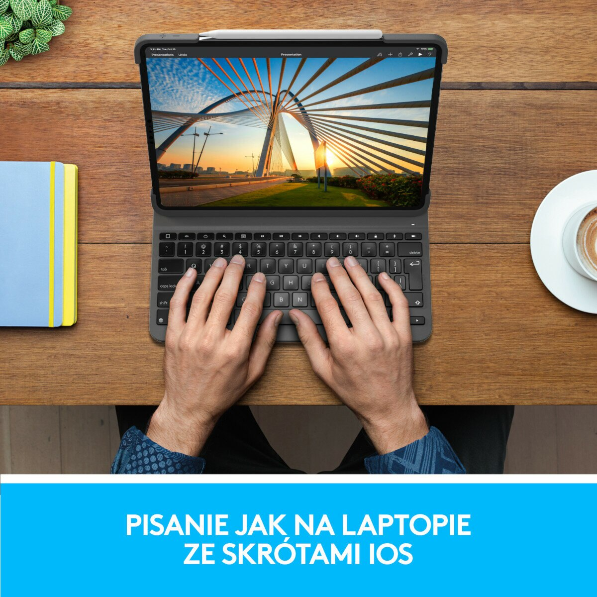 Etui z klawiaturą LOGITECH Slim Folio Pro 11 cali (1. 2. i 3. gen) Czarny 920-009689