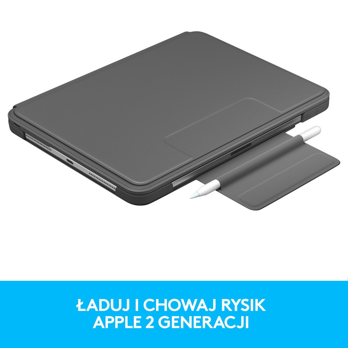 Etui z klawiaturą LOGITECH Slim Folio Pro 11 cali (1. 2. i 3. gen) Czarny 920-009689