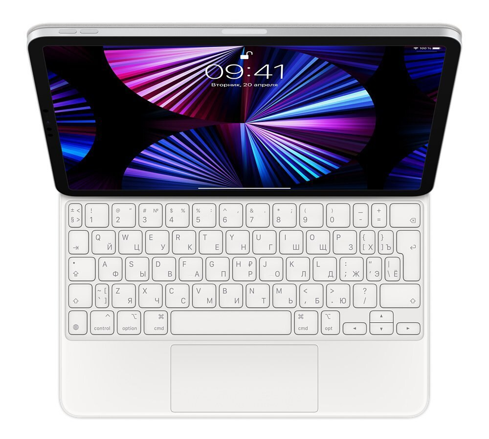 Klawiatura APPLE Magic Keyboard do iPada Pro 11 cali (3. generacji) i iPada Air (4. generacji) – rosyjski Biały MJQJ3RS/A
