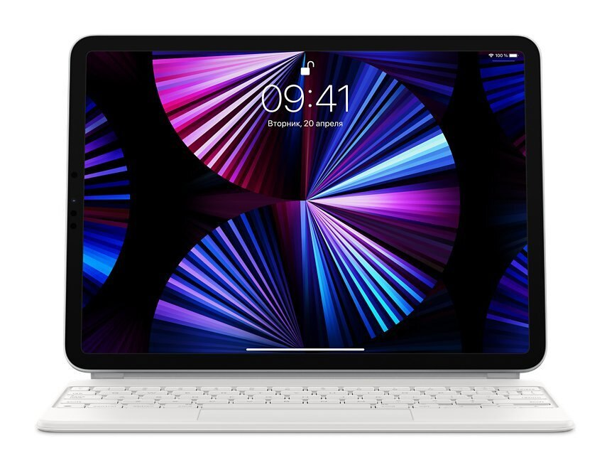 Klawiatura APPLE Magic Keyboard do iPada Pro 11 cali (3. generacji) i iPada Air (4. generacji) – rosyjski Biały MJQJ3RS/A