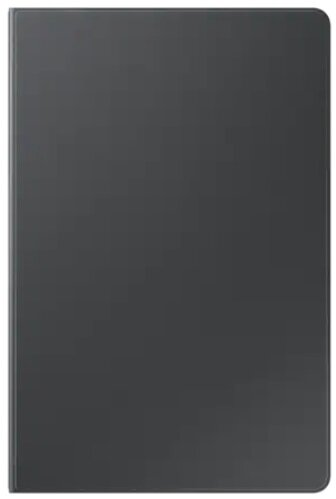 Ciemnoszare etui na tablet, prostokątne, o gładkiej powierzchni.