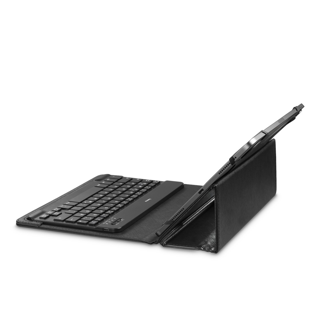 Ein Tablet mit einer Tastaturhülle.