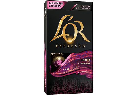 Cápsulas monodosis  L'OR ESPRESSO India Karnataka, Pack 10, Compatibles  con Nespresso