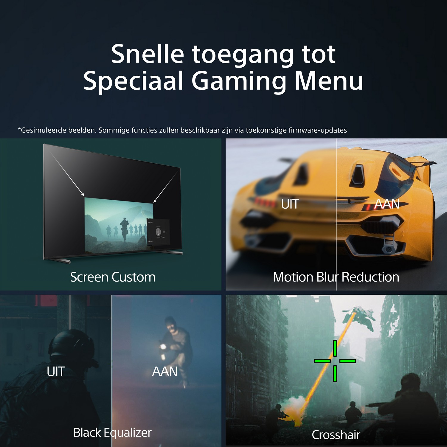 Écran de télévision avec un menu de jeu montrant la personnalisation de l'écran.