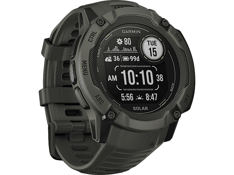 GARMIN Instinct 2X Solar Smartwatch 26 mm, Silikon, Moosgrün