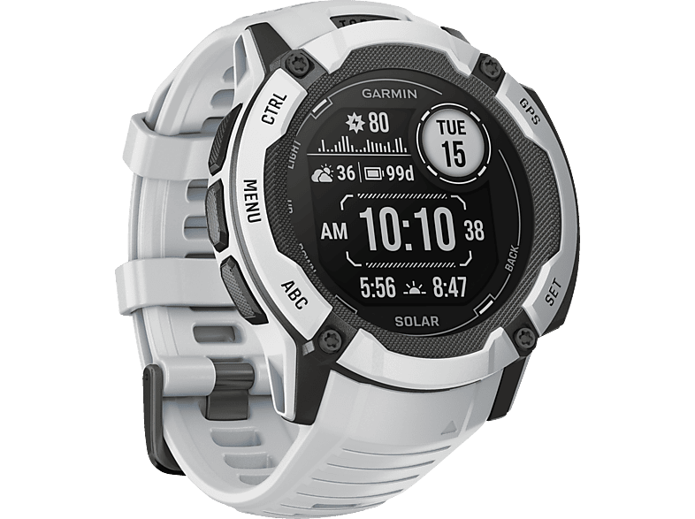 GARMIN Instinct 2X Solar Smartwatch Silikon, 26 mm, Steinweiss