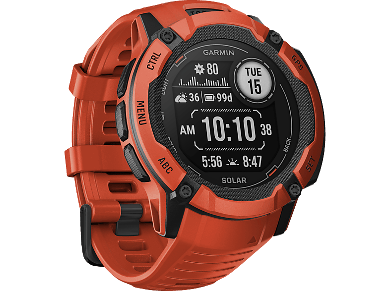 GARMIN Instinct 2X Solar Smartwatch Silikon, 26 mm, Rot