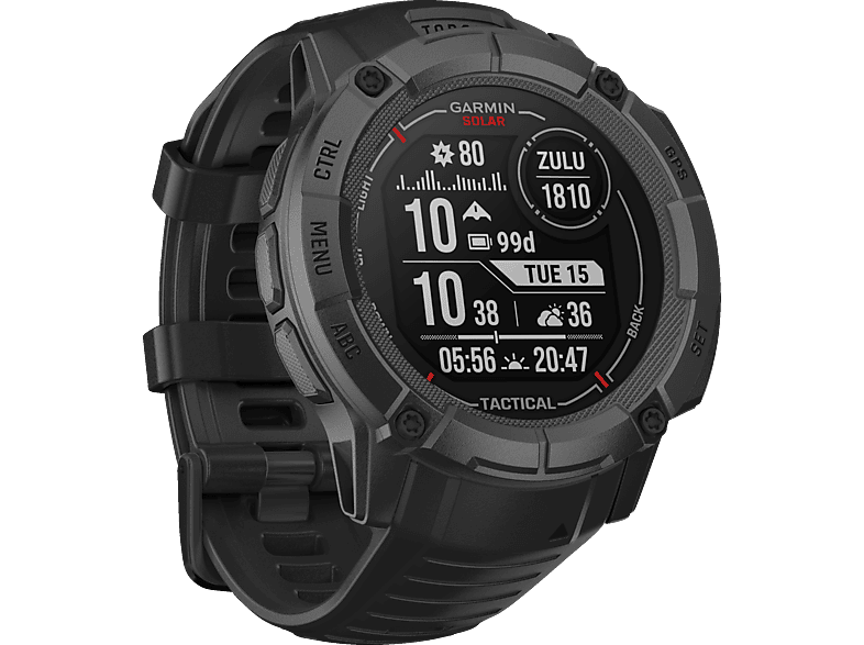 mm, Instinct 26 Edition Tactical Solar 2X Schwarz GARMIN Smartwatch Silikon,