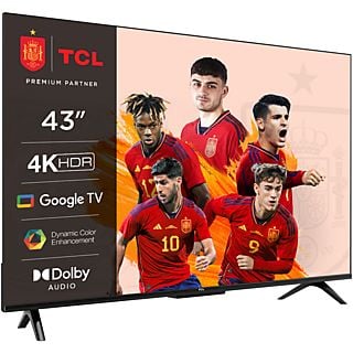 TV LED 43" - TCL 43P635, LCD, 4K HDR TV, Google TV, Control por voz, Wifi, Dolby Audio, HDR10, Negro