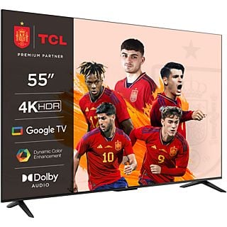 TV LED 55" - TCL 55P635, LCD, 4K HDR TV, Google TV, Control por voz, Smart TV, Dolby Audio, HDR10, Negro
