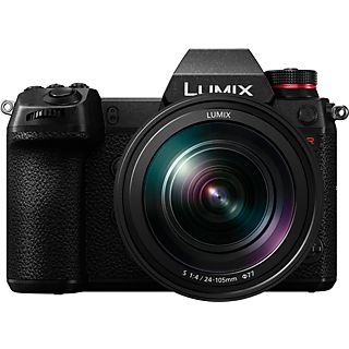 PANASONIC LUMIX S1R Body + LUMIX S 24-105mm F4.0 O.I.S. - Appareil photo à objectif interchangeable Noir