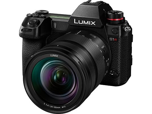 PANASONIC LUMIX S1R Body + LUMIX S 24-105mm F4.0 O.I.S. - Systemkamera Schwarz