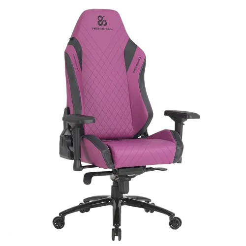 Silla gaming rosa y negra.